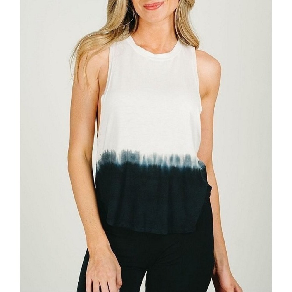 NWT Jala S Ombre Print Crew Neck Sleeveless Muscle Lounge Tank Top 126143